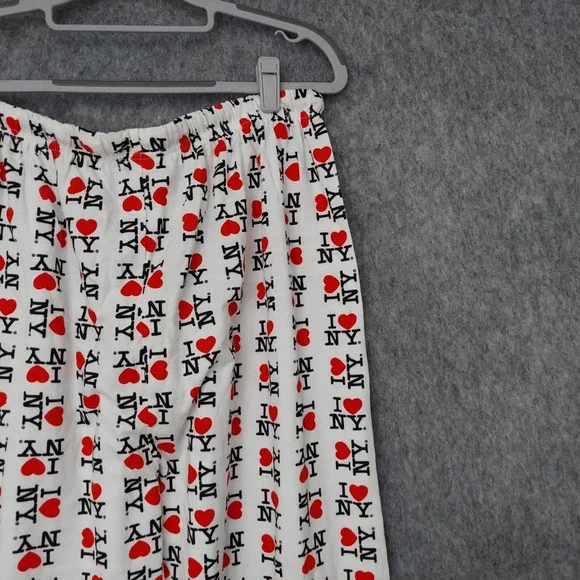 I Love NY Men Pajama Pants L Drawstring Graphic All Over‎ Logo Nostalgic - Picture 7 of 10